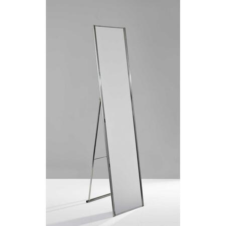 GFANCY FIXTURES Brushed Steel Floor Mirror, 13.5 x 14.5 x 59 in. GF3654306